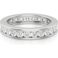 Anillo Eternidad Channel Set con Piedras Redondas 2.50 mm Diamante de Laboratorio Oro Blanco 750 (18K)