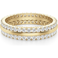 Anillo Eternidad de Dos Filas con Piedras Redondas 1.50 mm Diamante de Laboratorio Oro Amarillo 750 (18K)