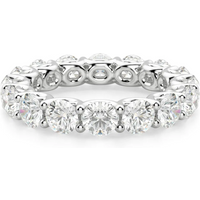 Anillo Eternidad Scallop Set con Piedras Redondas 4.00 mm Diamante de Laboratorio Oro Blanco 750 (18K)