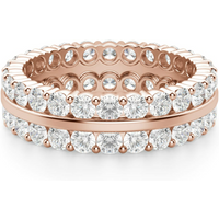 Anillo Eternidad de Dos Filas con Piedras Redondas 2.25 mm Diamante de Laboratorio Oro Rosa 585 (14K)