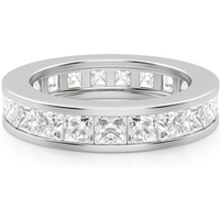 Anillo Eternidad Channel Set Princesa 3.00 mm Diamante de Laboratorio Oro Blanco 585 (14K)