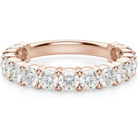 Anillo Media Eternidad con Piedras Redondas 3.00 mm Diamante de Laboratorio Oro Rosa 585 (14K)