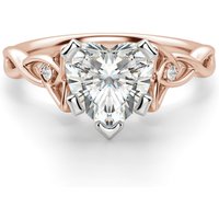 Anillo de Compromiso Corte Corazón 3.00 ct Celtic Knot Diamante de Laboratorio Oro Rosa 585 (14K)