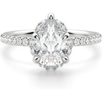 Anillo de Compromiso Corte Pera 1.00 ct Novara Diamante de Laboratorio Oro Blanco 585 (14K)