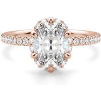 Anillo de Compromiso Corte Ovalado 1.50 ct Novara Diamante de Laboratorio Oro Rosa 585 (14K)