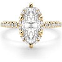 Anillo de Compromiso Corte Marquesa 1.25 ct Novara Diamante de Laboratorio Oro Amarillo 585 (14K)