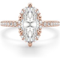 Anillo de Compromiso Corte Marquesa 1.25 ct Novara Diamante de Laboratorio Oro Rosa 585 (14K)