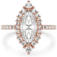 Anillo de Compromiso Corte Marquesa 1.75 ct Barcelona Diamante de Laboratorio Oro Rosa 585 (14K)