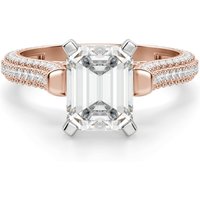 Anillo de Compromiso Corte Esmeralda 0.75 ct Seine Diamante de Laboratorio Oro Rosa 585