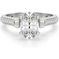 Anillo de Compromiso Corte Ovalado 2.50 ct Seine Diamante de Laboratorio Oro Blanco 585