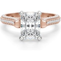 Anillo de Compromiso Corte Radiante 1.75 ct Seine Diamante de Laboratorio Oro Rosa 585