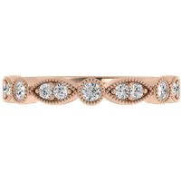 Alianza de Boda Kite, Diamante Natural Oro Rosa 417