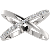 Alianza de Boda Duo Cross Diamante Natural Oro Blanco 585