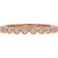Alianza de Boda Bezel Petite 1.80 MM Diamante de Laboratorio Oro Rosa 417