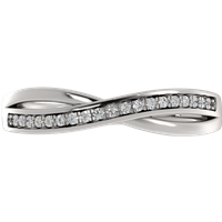 Alianza de Boda Wave M-Pavé 1.30 MM Diamante de Laboratorio Oro Blanco 417