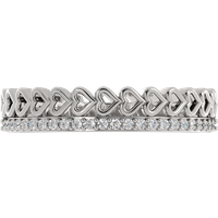 Alianza de Boda Heart P-Prong 1.60 MM Diamante de Laboratorio Oro Blanco 417