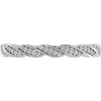 Alianza de Boda Petite Pavé 1.10 MM Diamante de Laboratorio Oro Blanco 750