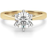 Anillo de Compromiso Corte Redondo 3.00 ct Cathedral Diamante de Laboratorio Oro Amarillo 585 (14K)