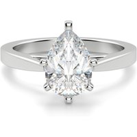 Anillo de Compromiso Corte Pera 3.00 ct Cathedral Diamante de Laboratorio Oro Blanco 585 (14K)