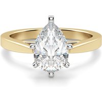 Anillo de Compromiso Corte Pera 1.00 ct Cathedral Diamante de Laboratorio Oro Amarillo 585 (14K)