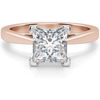 Anillo de Compromiso Corte Princesa 2.50 ct Cathedral Diamante de Laboratorio Oro Rosa 585 (14K)