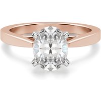 Anillo de Compromiso Corte Ovalado 3.00 ct Cathedral Diamante de Laboratorio Oro Rosa 585 (14K)