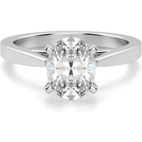 Anillo de Compromiso Corte Ovalado 3.00 ct Cathedral Diamante de Laboratorio Oro Blanco 585 (14K)