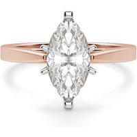 Anillo de Compromiso Corte Marquesa 1.50 ct Cathedral Diamante de Laboratorio Oro Rosa 585 (14K)