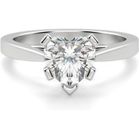 Anillo de Compromiso Corte Corazón 2.50 ct Cathedral Diamante de Laboratorio Oro Blanco 585 (14K)