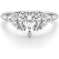 Anillo de Compromiso Corte Corazón 3.00 ct Haven Diamante de Laboratorio Oro Blanco 585 (14K)