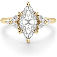 Anillo de Compromiso Corte Marquesa 0.75 ct Haven Diamante de Laboratorio Oro Amarillo 585 (14K)