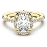 Anillo de Compromiso Corte Ovalado 2.00 ct Prague Diamante de Laboratorio Oro Amarillo 585 (14K)