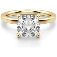 Anillo de Compromiso Arezzo Clásico Corte Cojín 1.25 ct Diamante Natural Oro Amarillo 585