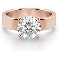 Anillo de Compromiso Audaz Basket Set Corte Redondo 3.00 ct Diamante Natural Oro Rosa 585