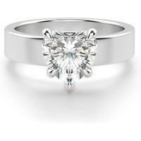 Anillo de Compromiso Audaz Basket Set Corte Corazón 2.00 ct Diamante Natural Oro Blanco 585