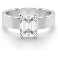 Anillo de Compromiso Audaz Basket Set Corte Esmeralda 3.00 ct Diamante Natural Oro Blanco 585
