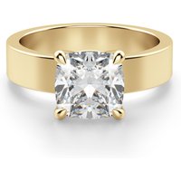 Anillo de Compromiso Audaz Basket Set Corte Cojín 1.00 ct Diamante Natural Oro Amarillo 585