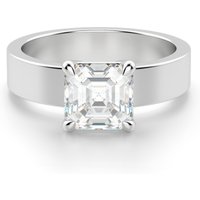 Anillo de Compromiso Audaz Basket Set Corte Asscher 3.00 ct Diamante Natural Oro Blanco 585