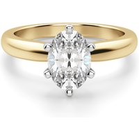 Anillo de Compromiso Solitario Clásico de 6 Garras Corte Oval 2.50 ct Diamante Natural Oro Amarillo 585