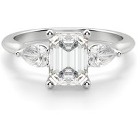 Anillo de Compromiso Clásico Esmeralda 2.00 ct con Piedras de Pera Diamante Natural Platino 950