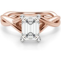 Twisted Klasyczny Szmaragdowy 0.75 krt Pierścionek Zaręczynowy Diament Laboratoryjny 585 Różowe Złoto (14K)