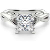 Twisted Klasyczny Księżniczka 0.50 krt Pierścionek Zaręczynowy Diament Laboratoryjny 585 Białe Złoto (14K)