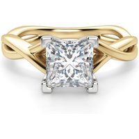 Twisted Klasyczny Księżniczka 2.00 krt Pierścionek Zaręczynowy Diament Laboratoryjny 585 Żółte Złoto (14K)