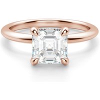Hidden Halo Klasyczny Asscher 0.50 krt Pierścionek Zaręczynowy Diament Laboratoryjny 585 Różowe Złoto (14K)