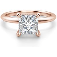 Hidden Halo Klasyczny Księżniczka 2.50 krt Pierścionek Zaręczynowy Diament Laboratoryjny 585 Różowe Złoto (14K)