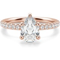 Arezzo Accented Gruszkowy 2.50 krt Pierścionek Zaręczynowy Diament Laboratoryjny 585 Różowe Złoto (14K)