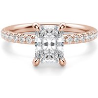 Arezzo Accented Radiant 1.00 krt Pierścionek Zaręczynowy Diament Laboratoryjny 585 Różowe Złoto (14K)