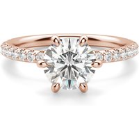 Arezzo Accented Okrągły 2.50 krt Pierścionek Zaręczynowy Diament Laboratoryjny 585 Różowe Złoto (14K)