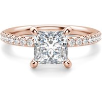 Arezzo Accented Księżniczka 0.75 krt Pierścionek Zaręczynowy Diament Laboratoryjny 585 Różowe Złoto (14K)