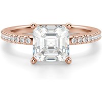 Basket Set Accented Asscher 1.00 krt Pierścionek Zaręczynowy Diament Laboratoryjny 585 Różowe Złoto (14K)